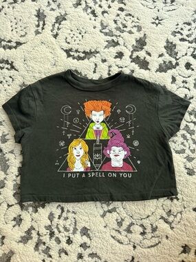 Disney Black Short-Sleeve Tee with Colorful Witch Trio Graphic